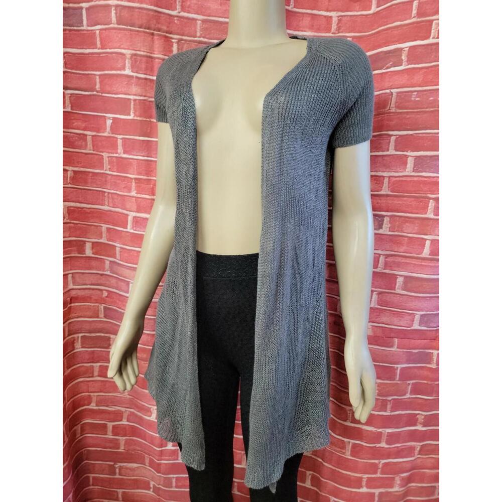 Eileen Fisher Italian Yarn Linen Xs Womens Ss Open Cardigan Sweater #Cb2
